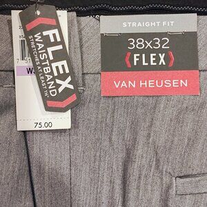Van Heusen Mens Flex Dress Pants *New* 38 x 32 Grey